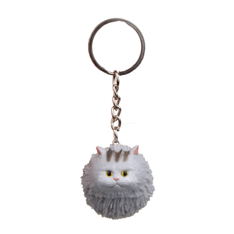 Adorable Round Tiger Cat Cartoon Keychain - Fun Key Ring Accessory