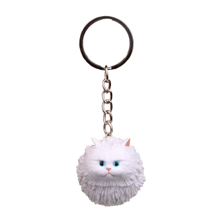 Adorable Round Tiger Cat Cartoon Keychain - Fun Key Ring Accessory