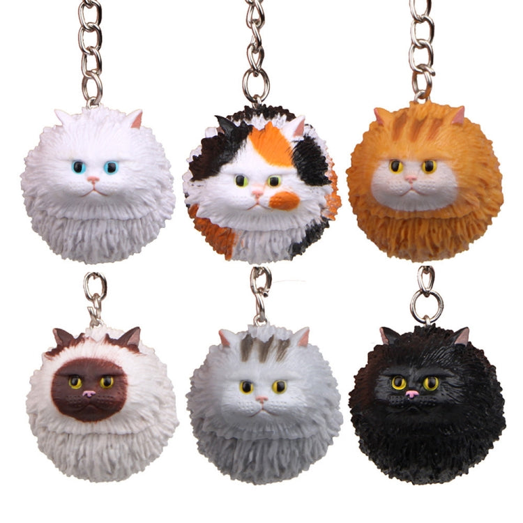 Adorable Round Tiger Cat Cartoon Keychain - Fun Key Ring Accessory
