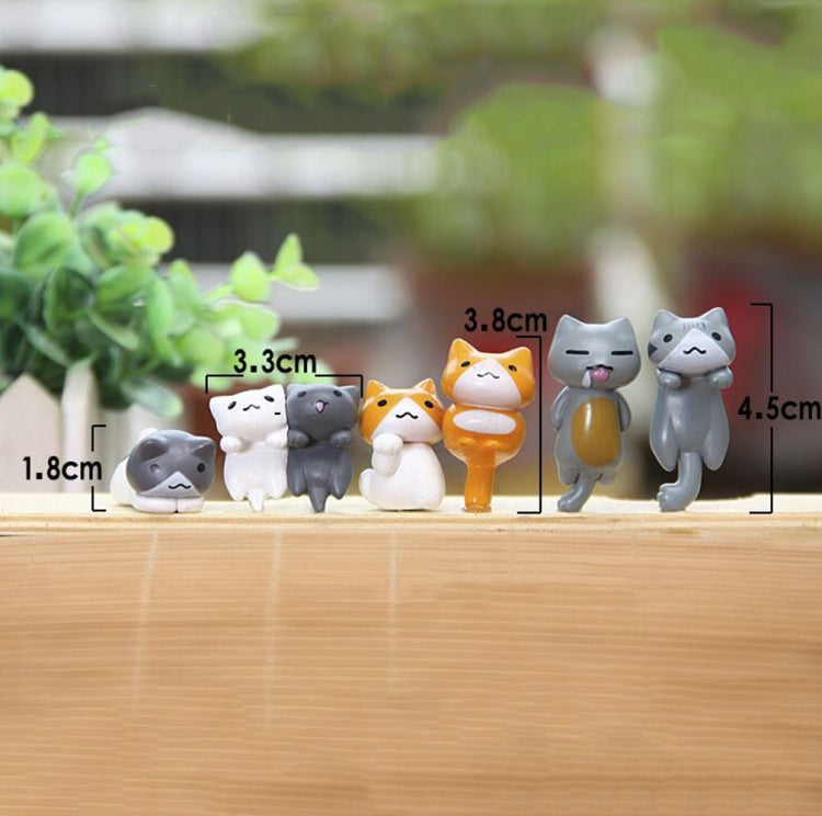 6pcs/set Cat Cartoon Key Chain Car Key Ring Couple Bag Pendant, 6pcs/set