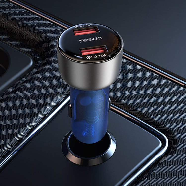 Yesido Y51 36W Dual-channel Fast Charging Zinc Alloy QC3.0 Car Charger, Y51 36W