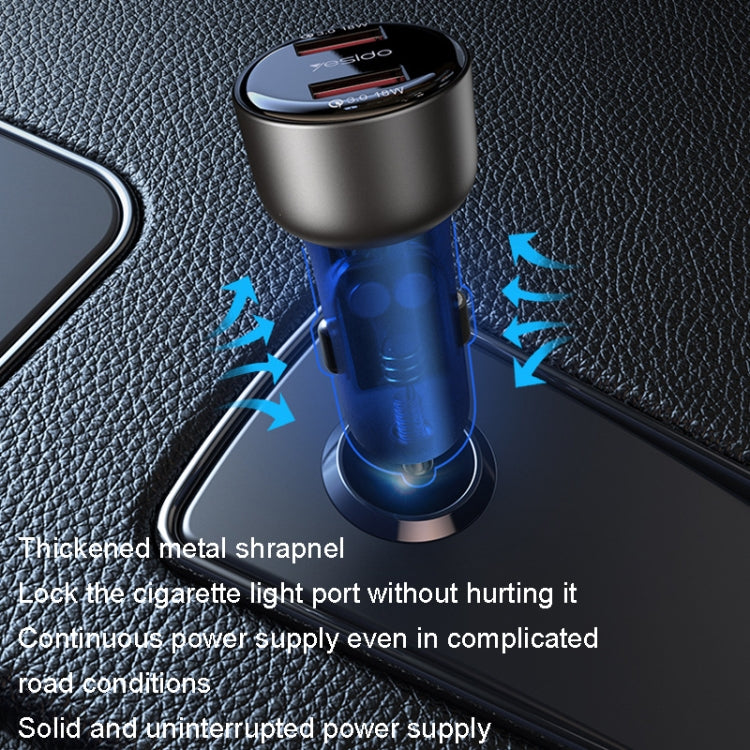 Yesido Y51 36W Dual-channel Fast Charging Zinc Alloy QC3.0 Car Charger, Y51 36W