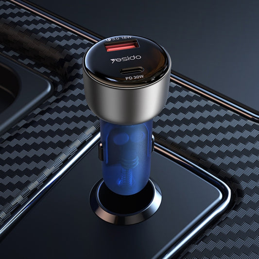 Yesido Y52 48W Dual-channel Fast Charging Zinc Alloy QC3.0 Car Charger, Y52 48W