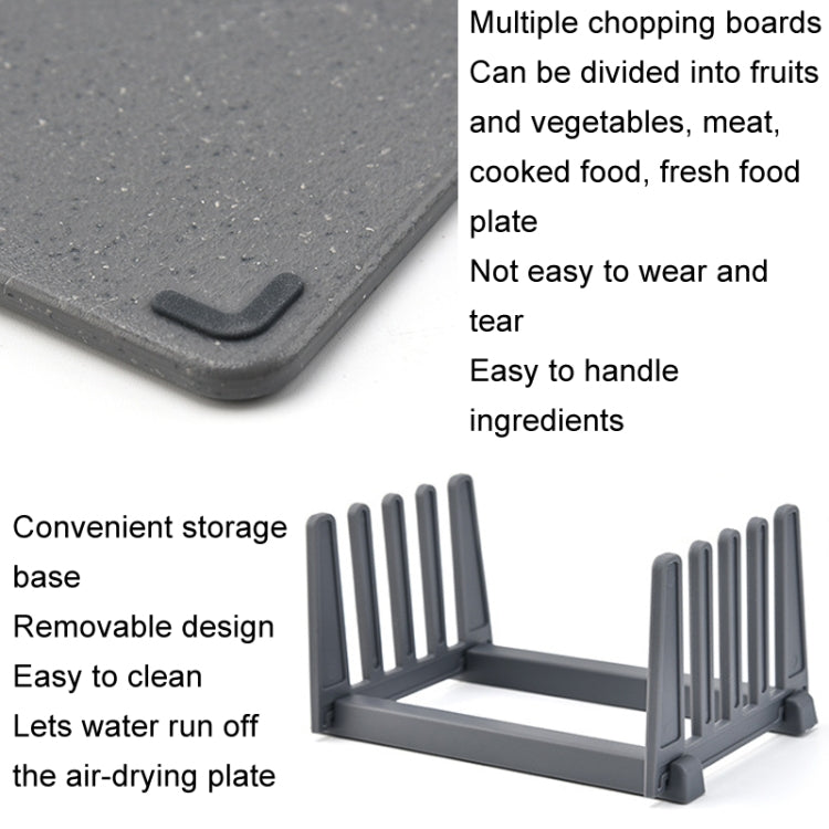 Square PP Plastic Vegetable Board 4-color Raw Cooked Classification Baby Supplementary Vegetable Board