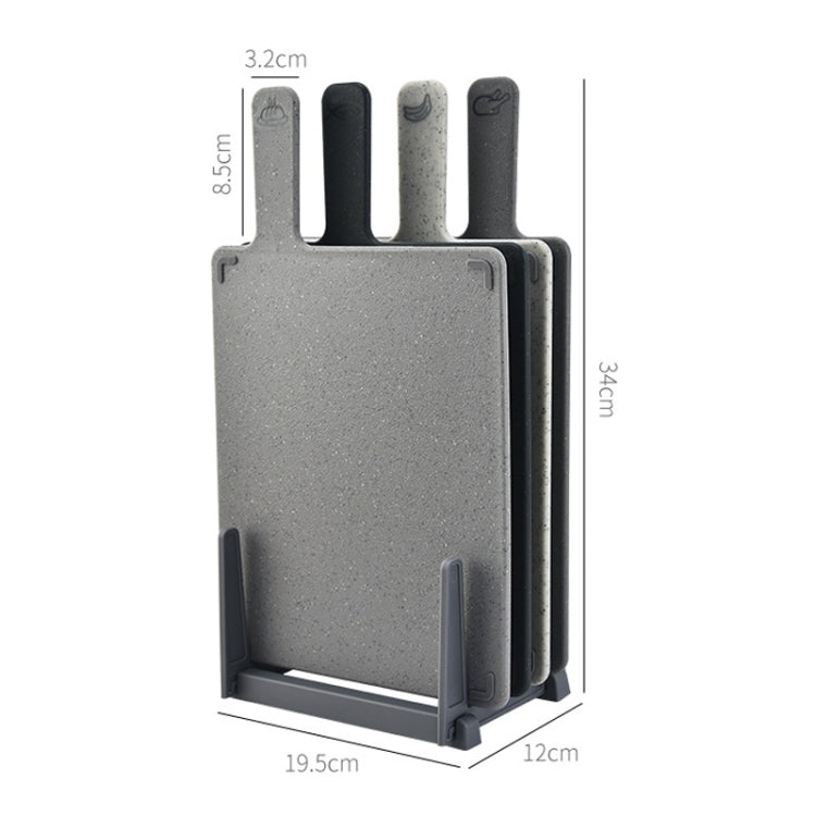 Square PP Plastic Vegetable Board 4-color Raw Cooked Classification Baby Supplementary Vegetable Board