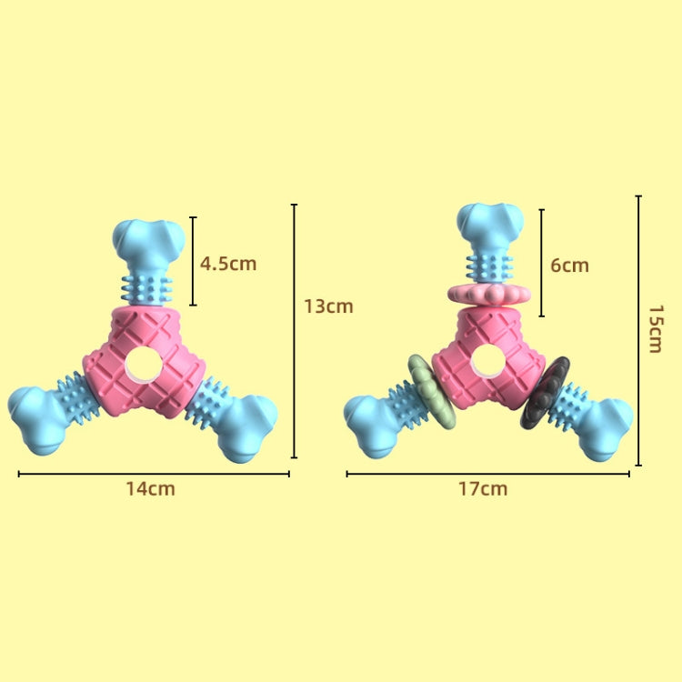 BG5053 Triangular Bone Shape Pet Chewing Toy Dog Teething Stick Random Color Delivery