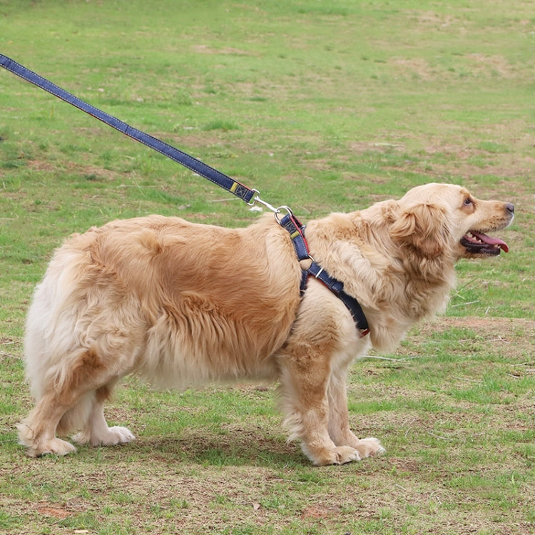 BG-Q1025 Leash+Chest Strap Thickened Strong Denim Pet Dog Leash Set