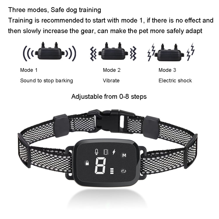 PT221 Intelligent Automatic Electric Strike Collar Touch Digital Display Rechargeable Waterproof Dog Trainer Stop Barker