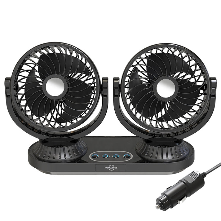 12V/24V Vehicle Electric Oscillating Head Rotatable Double Head Fan