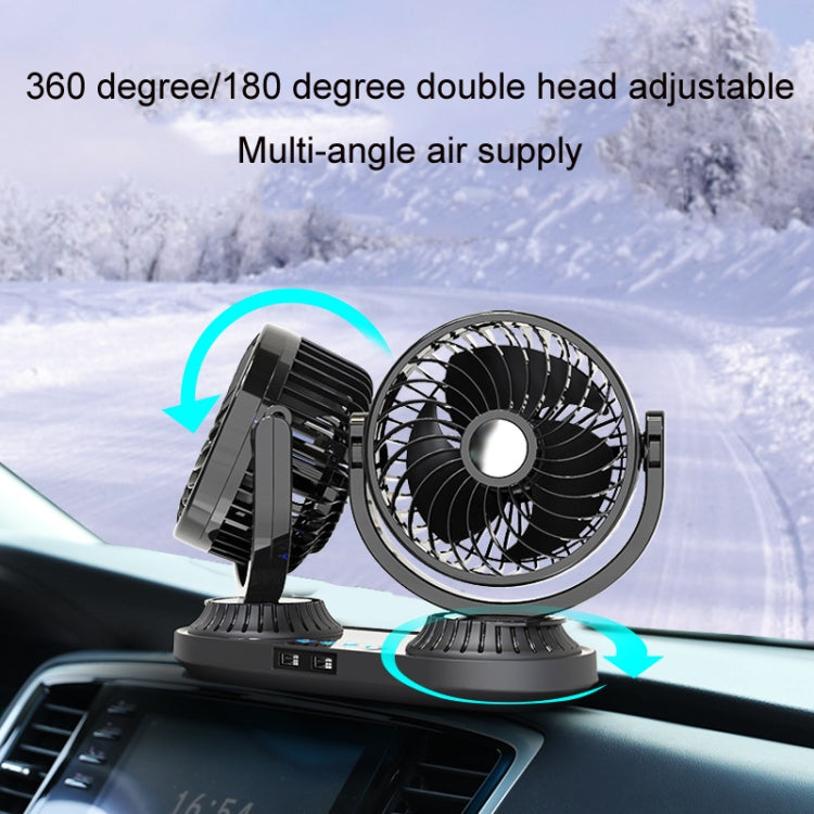 12V/24V Vehicle Electric Oscillating Head Rotatable Double Head Fan