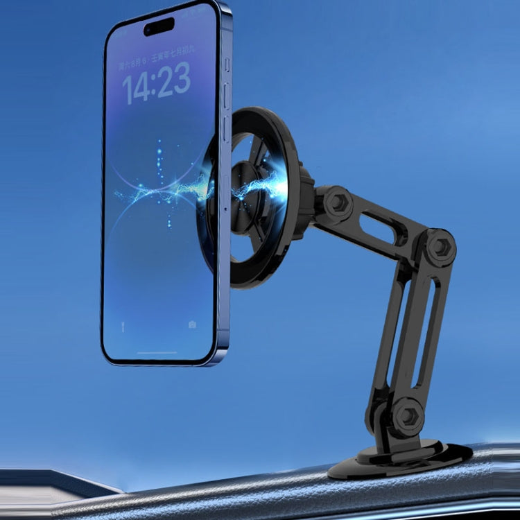 Magnetic Car Phone Mount with Foldable Design and Strong Adhesive