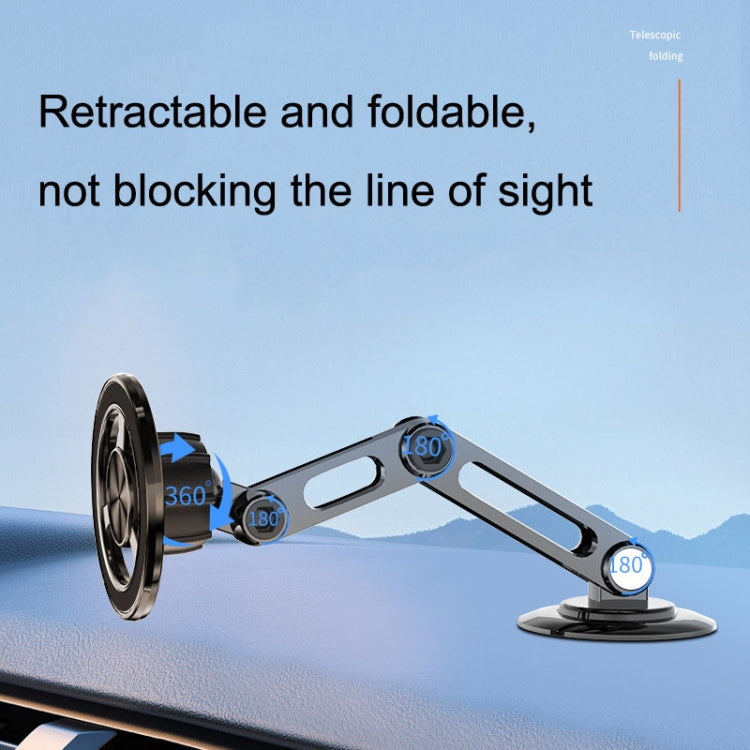 Magnetic Car Phone Mount with Foldable Design and Strong Adhesive