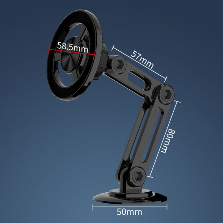 Magnetic Car Phone Mount with Foldable Design and Strong Adhesive