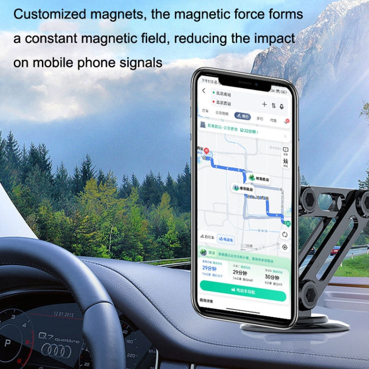 Magnetic Car Phone Mount with Foldable Design and Strong Adhesive