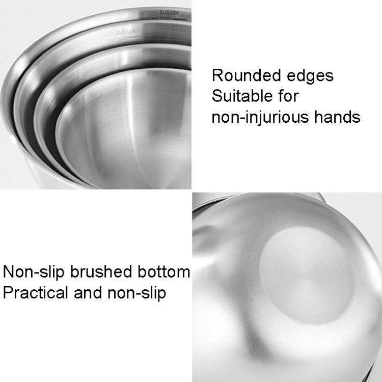 304 Stainless Steel Cooking Basin With Scale Thickening Mixing Basin Salad Bowl