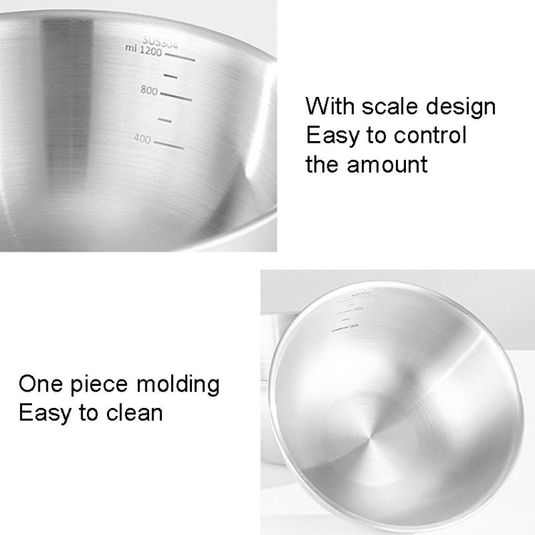 304 Stainless Steel Cooking Basin With Scale Thickening Mixing Basin Salad Bowl