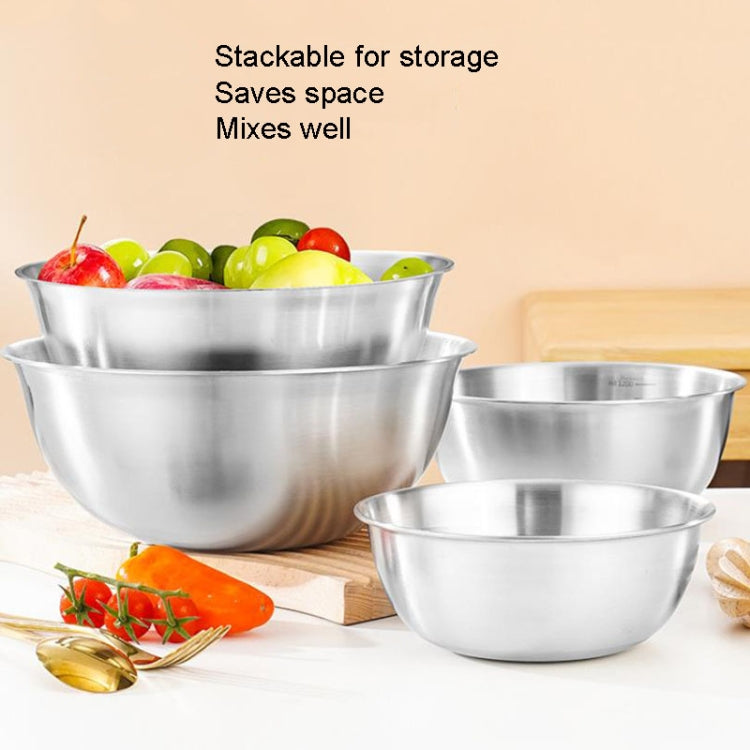 304 Stainless Steel Cooking Basin With Scale Thickening Mixing Basin Salad Bowl