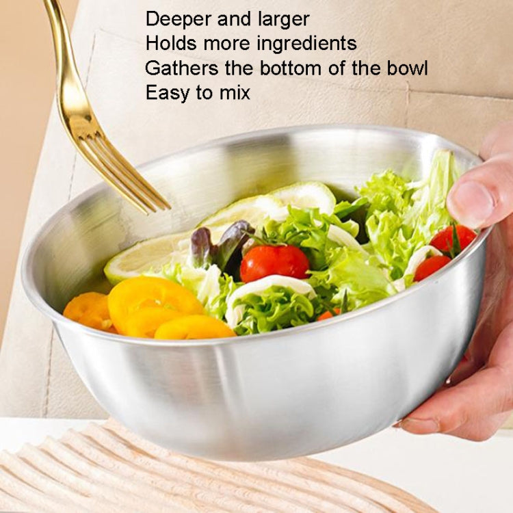 304 Stainless Steel Cooking Basin With Scale Thickening Mixing Basin Salad Bowl