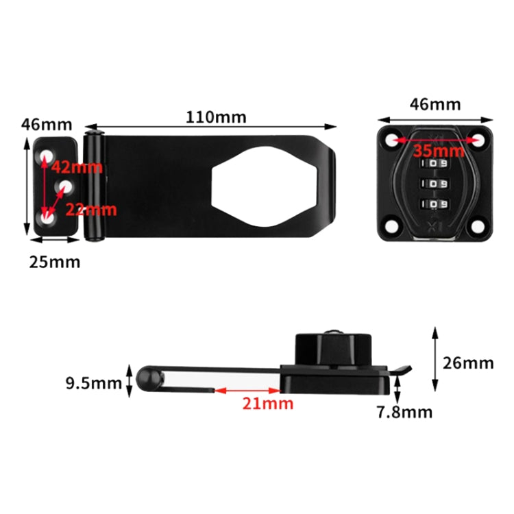 Screw Installation Cabinet Door Combination Lock Anti-Theft Drawer Lock