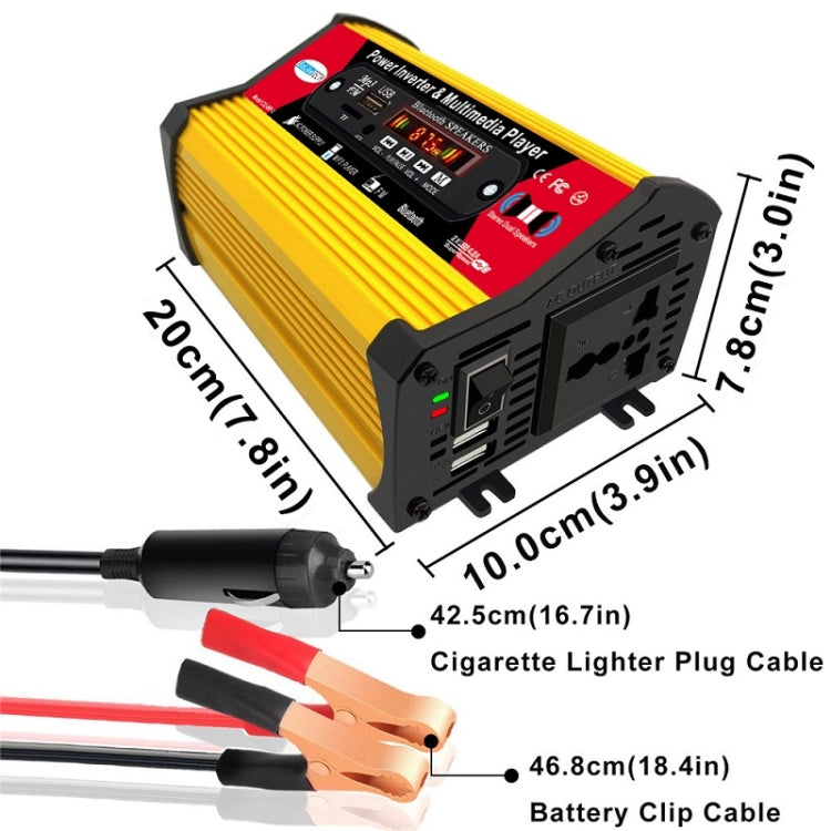 SOLIKE TECH 300W Inverter with Bluetooth MP3/FM Multimedia Player