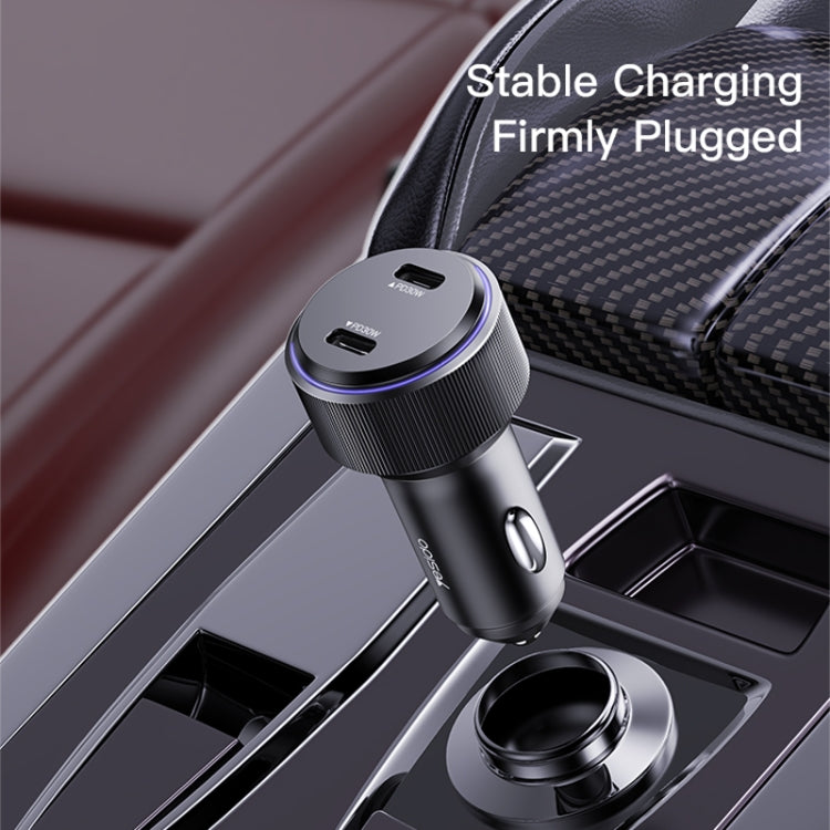 Yesido Y48  60W Car Fast Charger Aluminum Aluminum Double Type-C/USB-C Port Car Charger, Y48