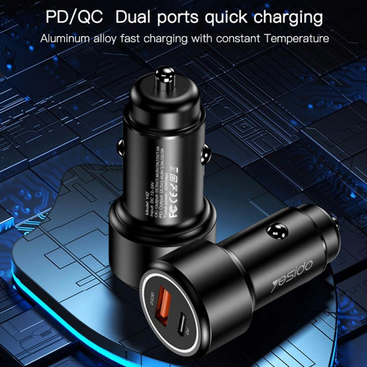 Yesido Y42 PD+QC3.0 Car Charger Cigarette Lighter 42W Fast Charger, Y42