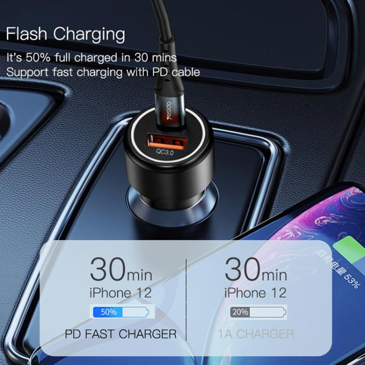 Yesido Y43 Dual USB Port Car Fast Charger Cigarette Lighter 36W Car Charger, Y43