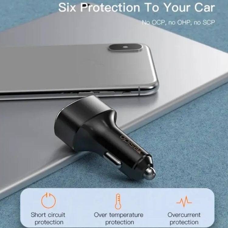 Yesido Y46 42W 3 USB Port Car Fast Charger, Y46