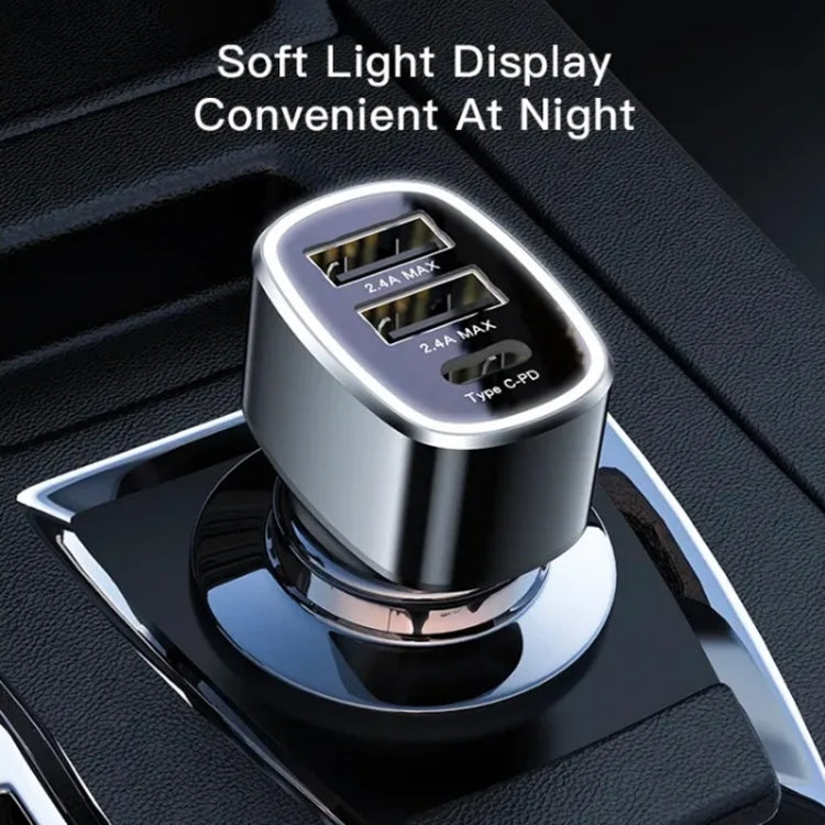 Yesido Y47 49W Double USB+Type-C/USB-C Port Car Fast Charger, Y47