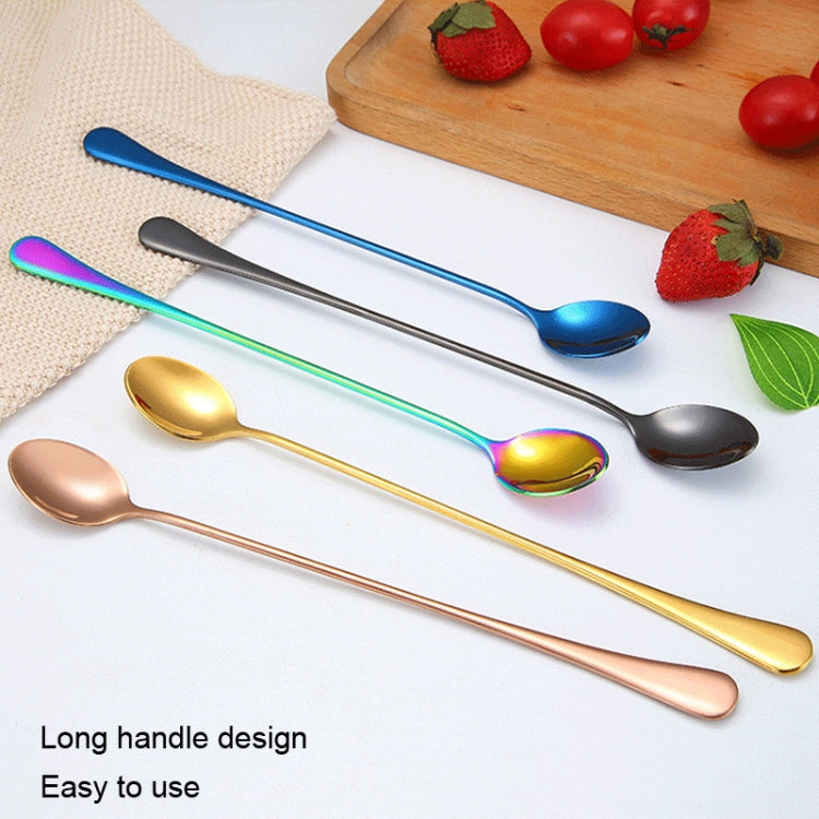 304 Stainless Steel Long Handle Thickened Pointed Spoon Coffee Ice Drink Mixing Spoon