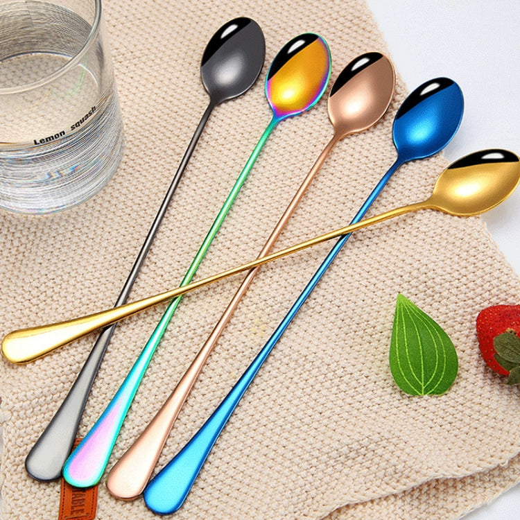 304 Stainless Steel Long Handle Thickened Pointed Spoon Coffee Ice Drink Mixing Spoon