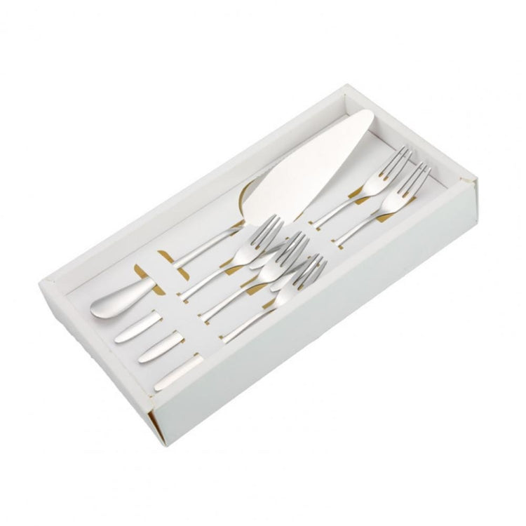 6pcs/set Stainless Steel Cake Knife And Fork Set