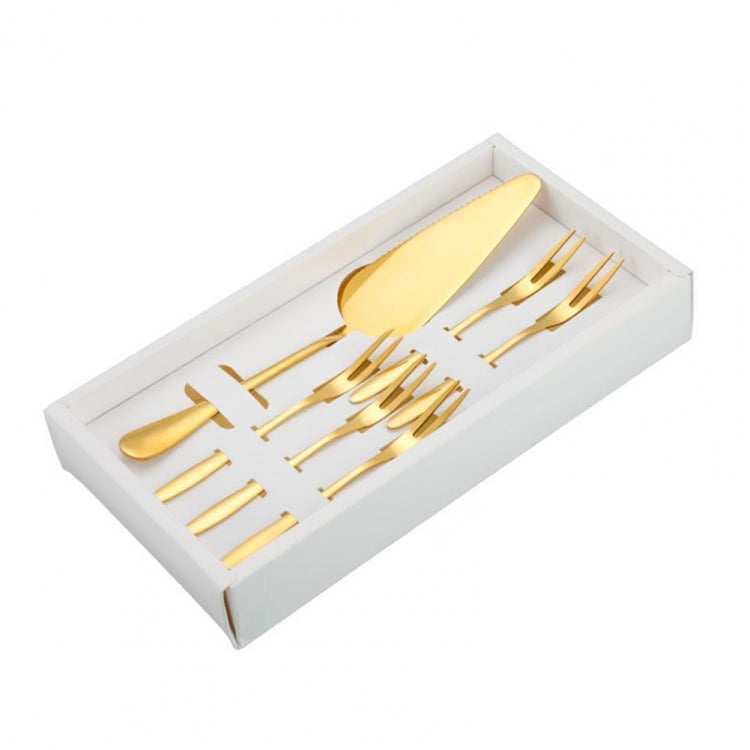 6pcs/set Stainless Steel Cake Knife And Fork Set