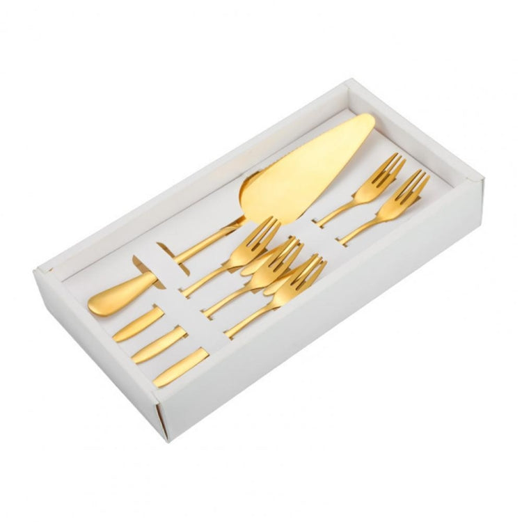 6pcs/set Stainless Steel Cake Knife And Fork Set