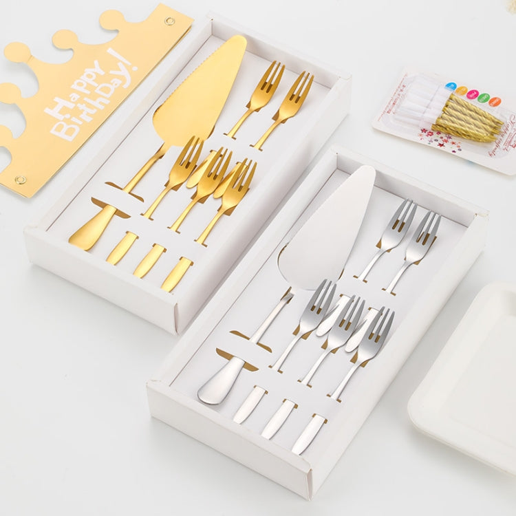 6pcs/set Stainless Steel Cake Knife And Fork Set