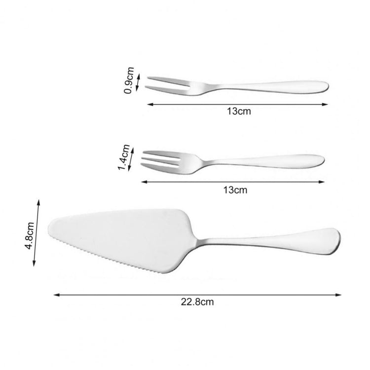 6pcs/set Stainless Steel Cake Knife And Fork Set
