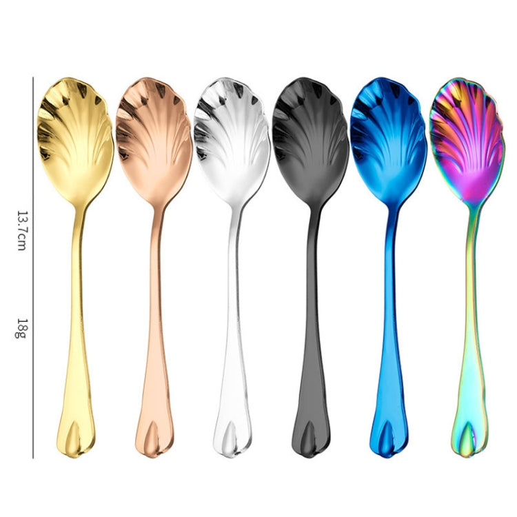 Stainless Steel Water Droplet Shell Spoon Ice Cream Spoon Coffee Mixing Spoon