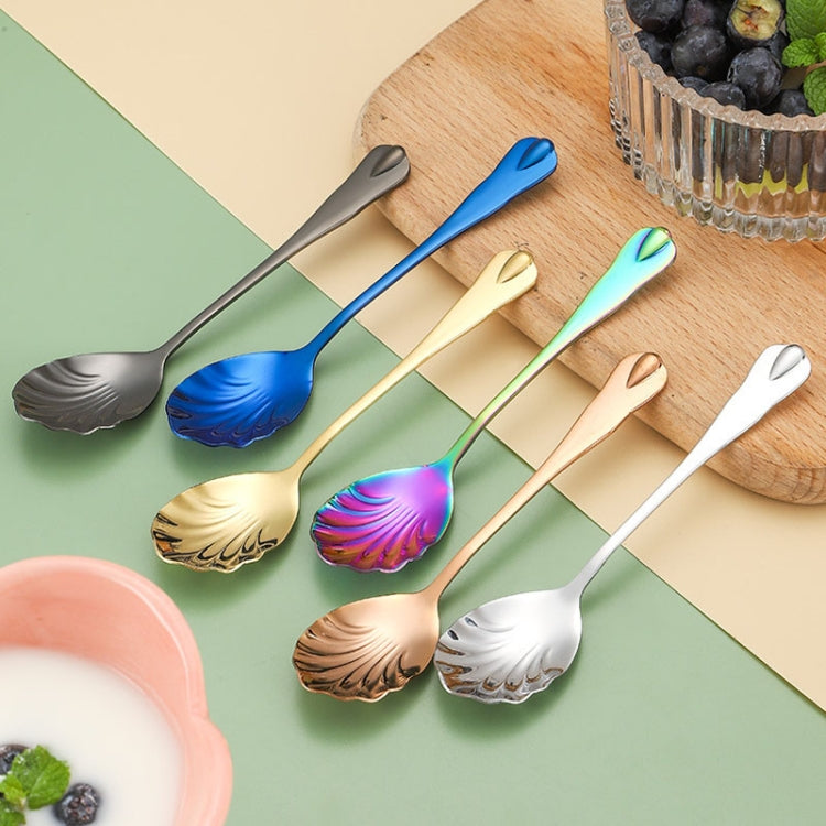 Stainless Steel Water Droplet Shell Spoon Ice Cream Spoon Coffee Mixing Spoon