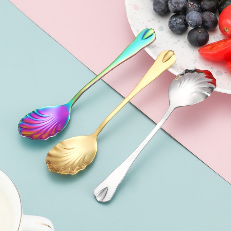 Stainless Steel Water Droplet Shell Spoon Ice Cream Spoon Coffee Mixing Spoon
