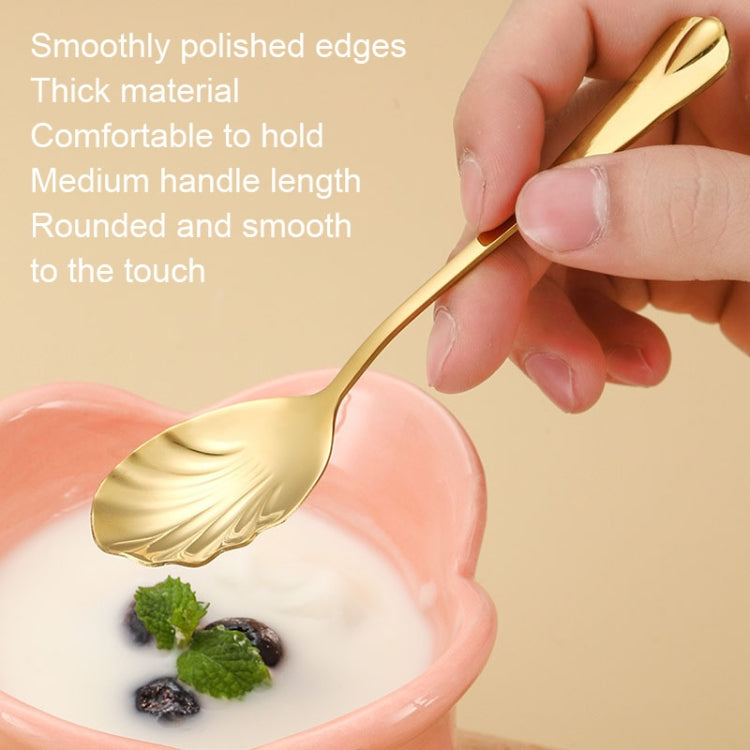 Stainless Steel Water Droplet Shell Spoon Ice Cream Spoon Coffee Mixing Spoon