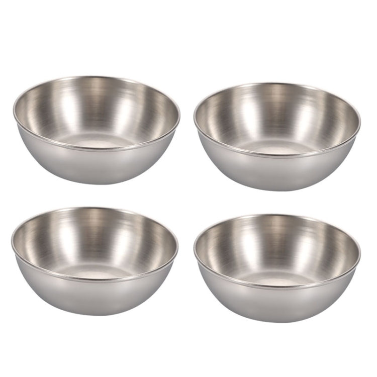 4pcs/set Stainless Steel Circular Dipped Dishes Seasoning Gastric Dish