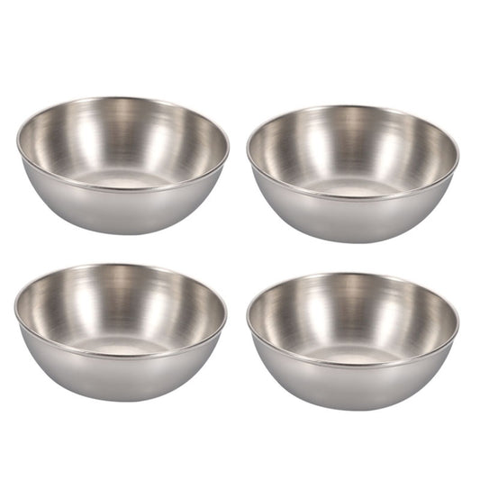 4pcs/set Stainless Steel Circular Dipped Dishes Seasoning Gastric Dish