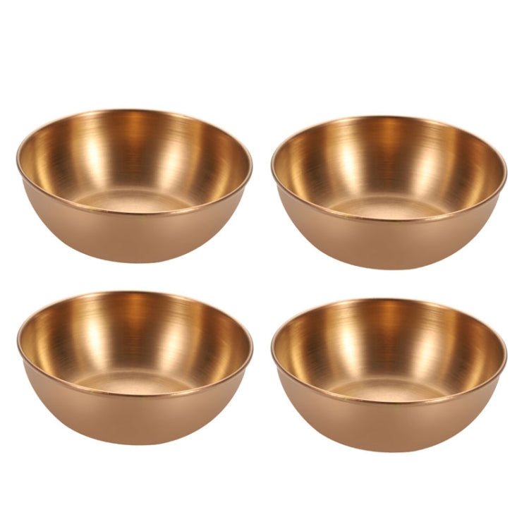 4pcs/set Stainless Steel Circular Dipped Dishes Seasoning Gastric Dish