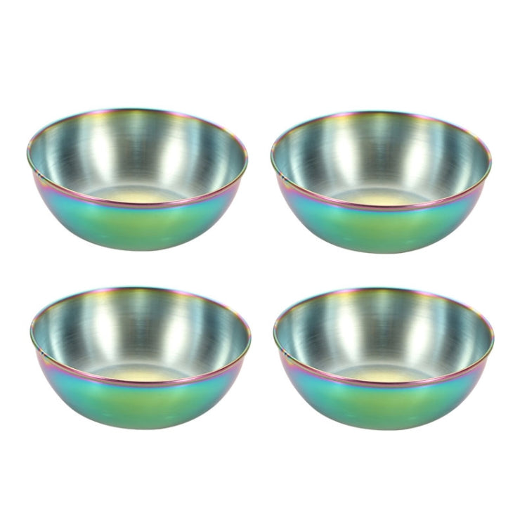 4pcs/set Stainless Steel Circular Dipped Dishes Seasoning Gastric Dish