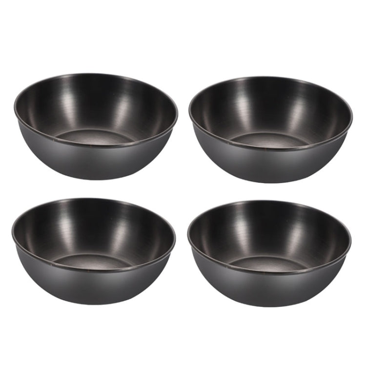 4pcs/set Stainless Steel Circular Dipped Dishes Seasoning Gastric Dish