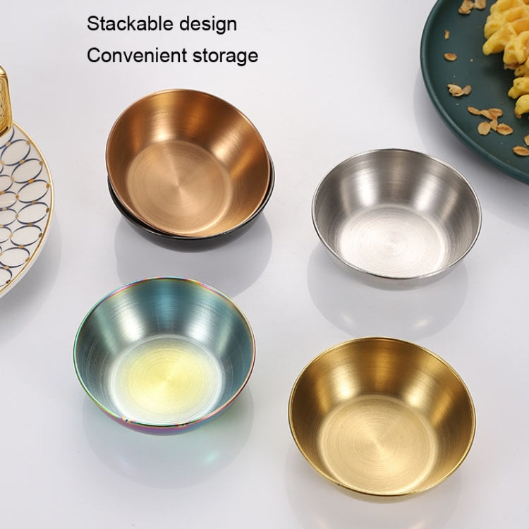4pcs/set Stainless Steel Circular Dipped Dishes Seasoning Gastric Dish