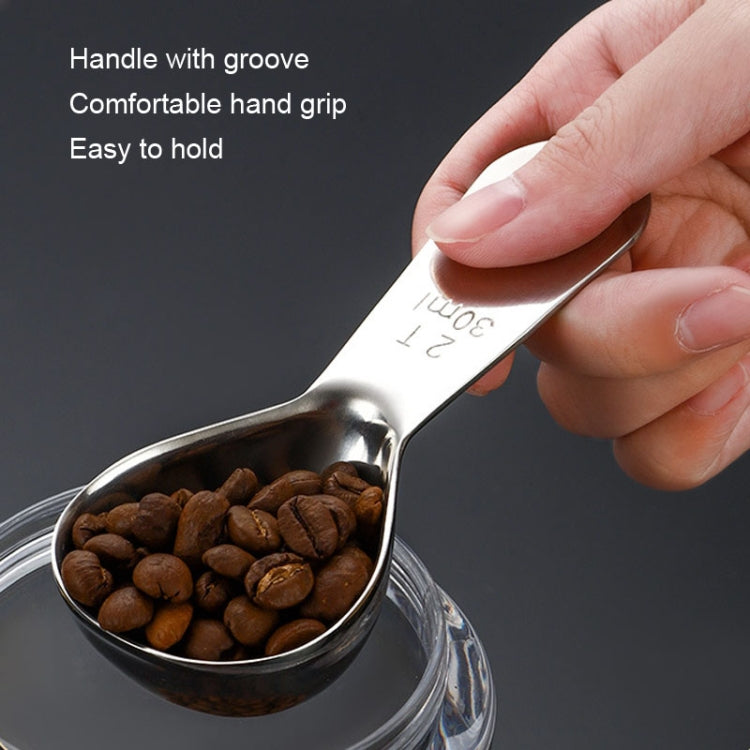 30ml 304 Stainless Steel Thickened Coffee Spoon With Scale Measuring Bean Spoon