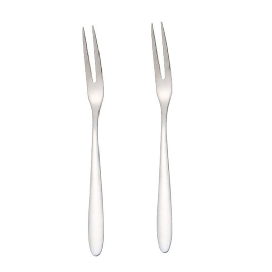 2pcs 304 Stainless Steel Fruit Cake Fork Plating Titanium Tableware