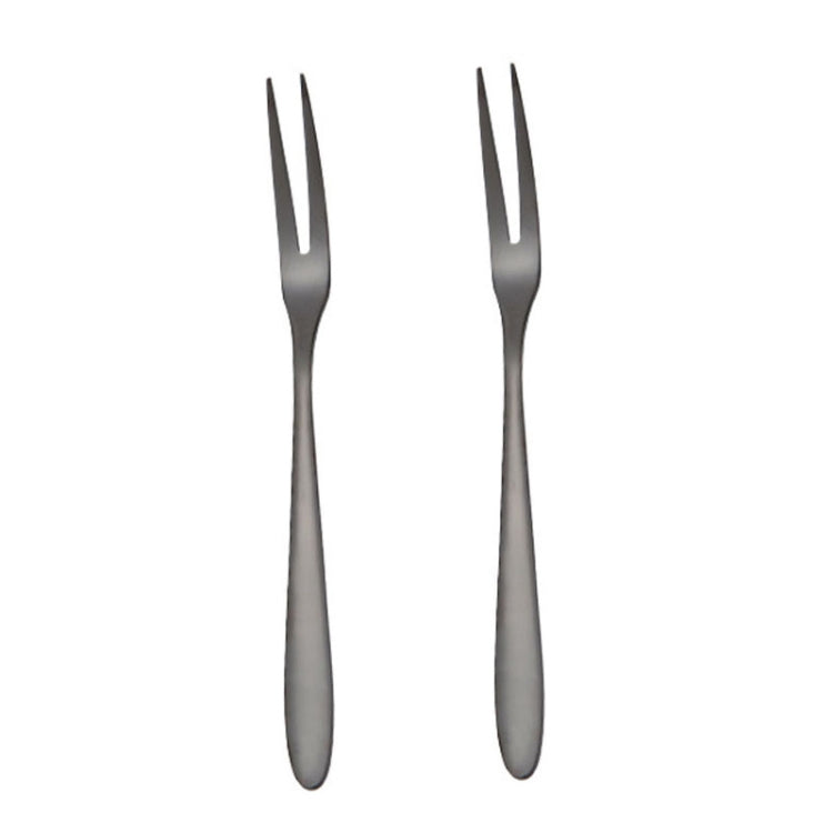 2pcs 304 Stainless Steel Fruit Cake Fork Plating Titanium Tableware