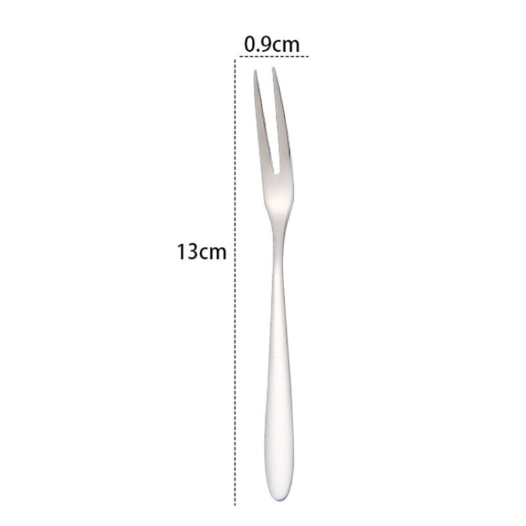 2pcs 304 Stainless Steel Fruit Cake Fork Plating Titanium Tableware
